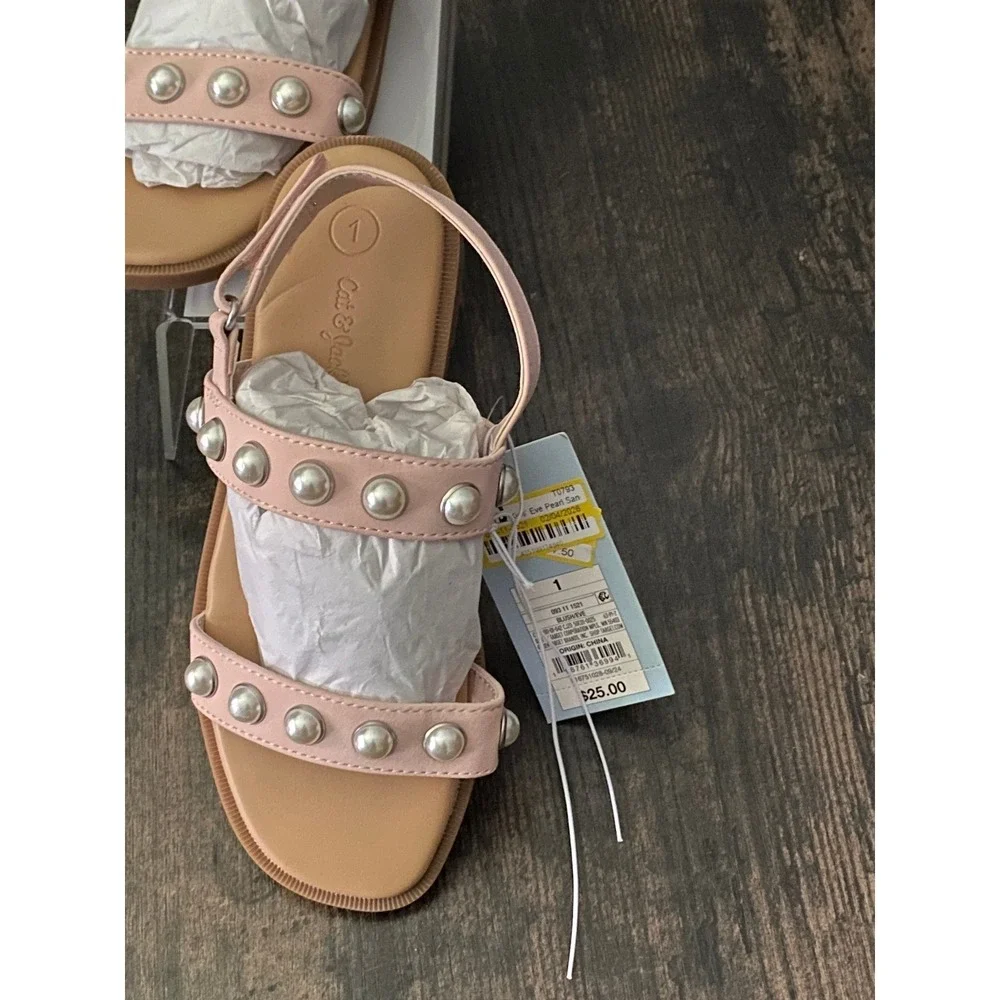 Little Girls Sandals by Cat & Jack Eve Pearl Blush Size 1 New With Tags‎